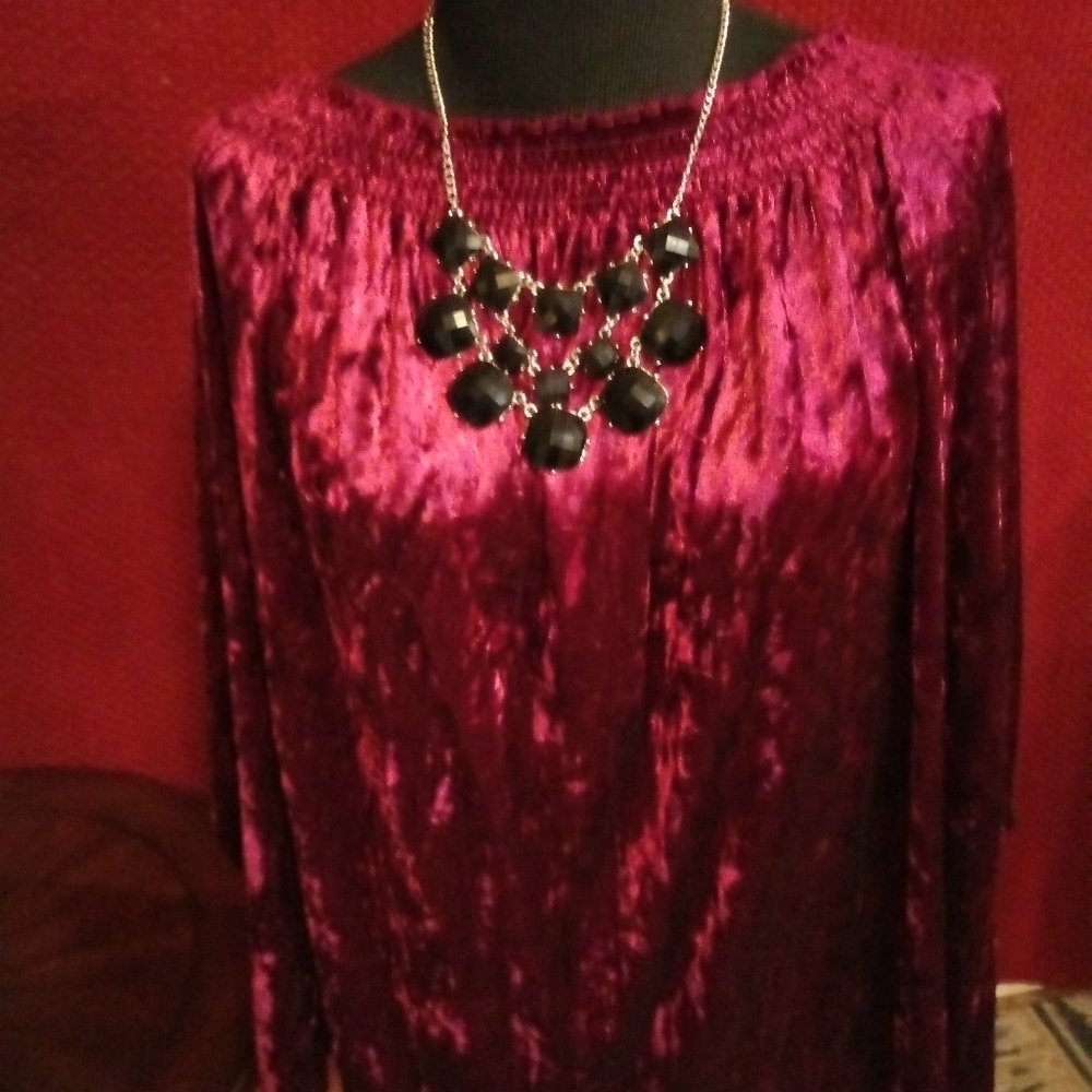 Burgundy velvet jessica Simpson blouse